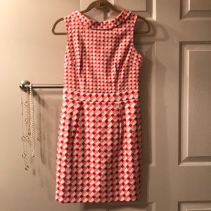 Red an white fitted dress